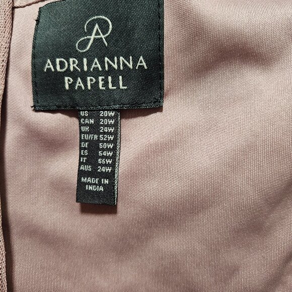 Adrianna Papell Mauve-white beaded dress 20W - Picture 9 of 10